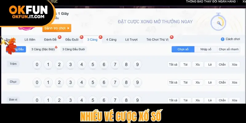 Nhiều vé cược xổ số